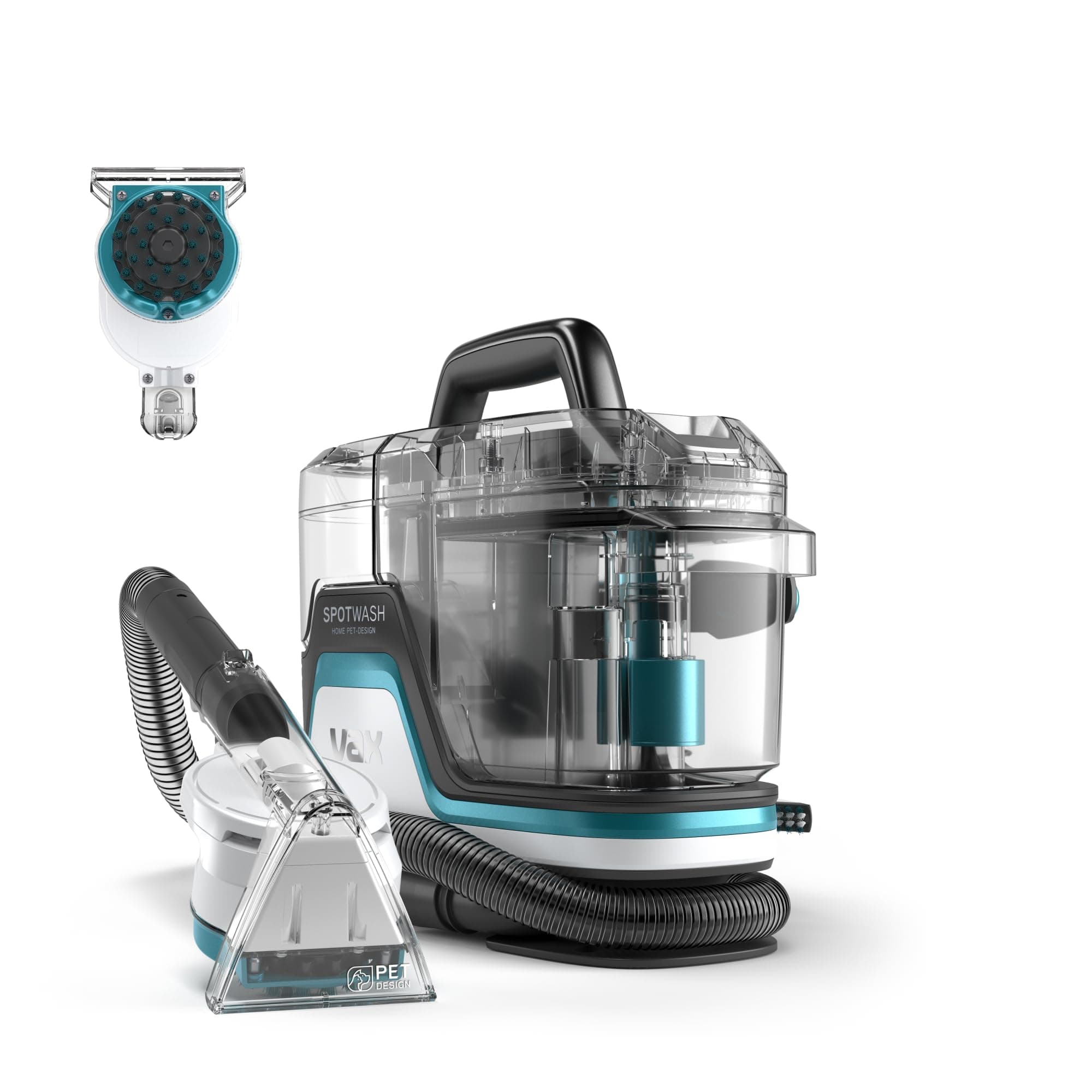 Vax SpotWash Home Pet-Design Spot Cleaner, Stain, Car, Upholstery, Sofa and Carpet Cleaning Machine, Included Pet, Motorised Tool & Antibacterial Solution Removes Spills, White/Blue, CDSW-MPXA