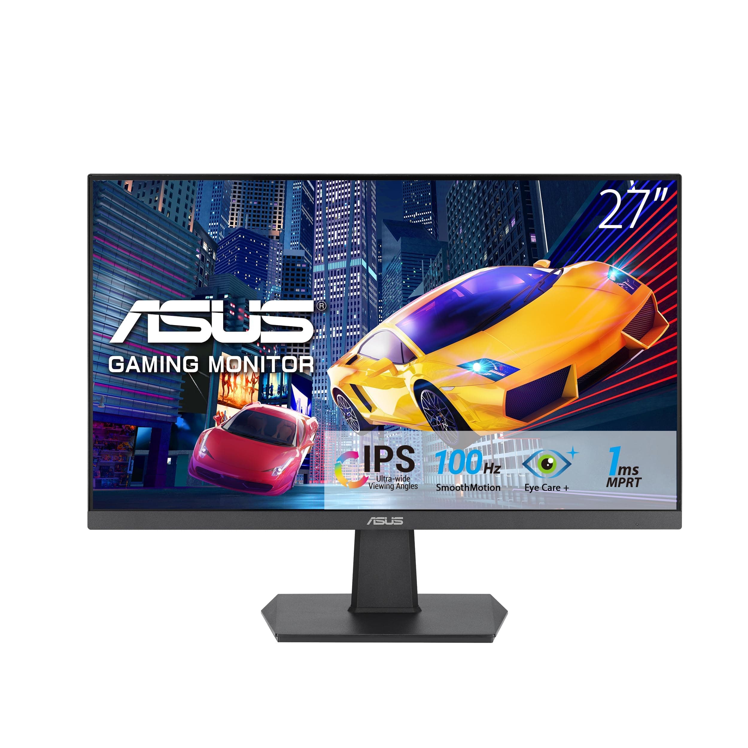 ASUS VA27EHF Eye Care Gaming Monitor – 27-inch, IPS, Full HD, Frameless, 100Hz, Adaptive-Sync, 1ms MPRT, HDMI, Low Blue Light, Flicker Free, Wall Mountable, Black