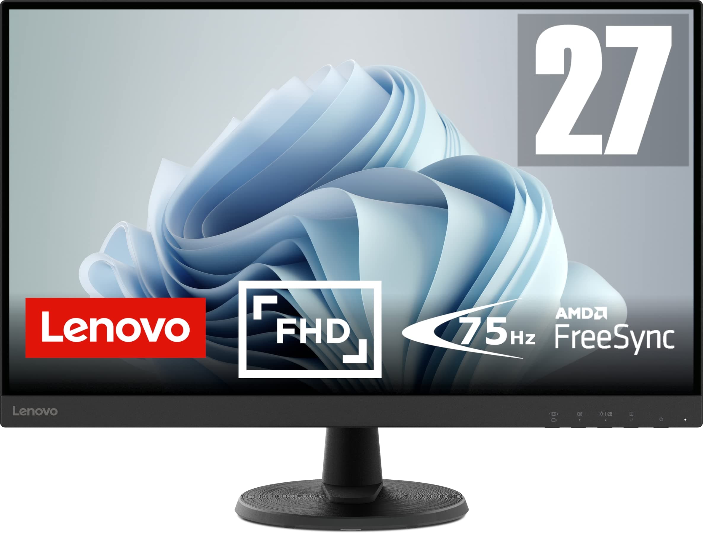 Lenovo D27-45 27 Inch PC Monitor | FHD, 1080p, 75Hz, VA, 4ms, VGA and HDMI