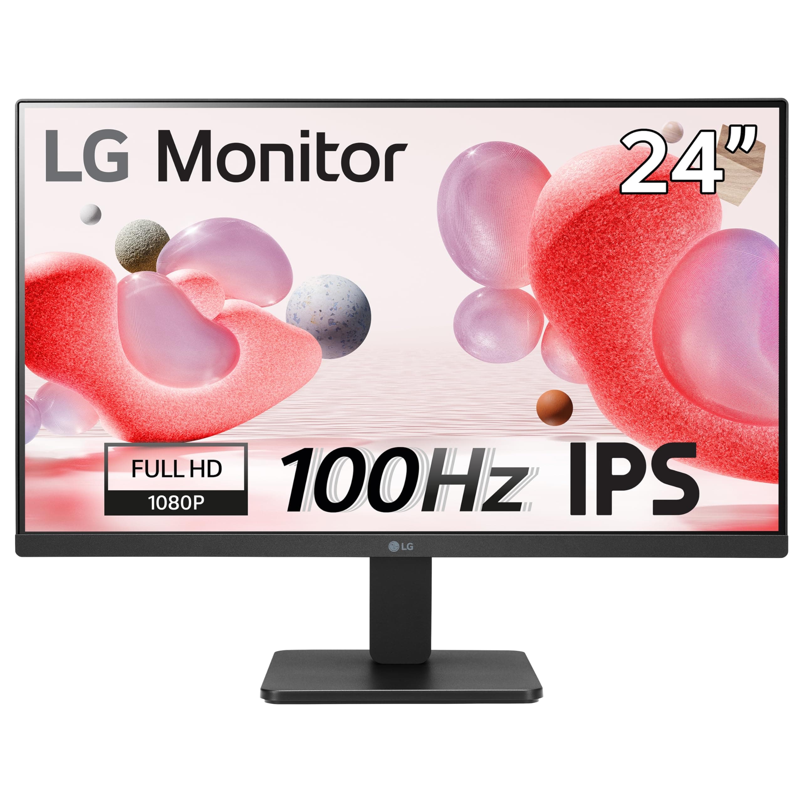 LG Electronics Monitor 24MR400-B, 24 Inch, Full HD 1080p, 100Hz, 5ms GtG, IPS Panel, AMD FreeSync, Smart Energy Saving, Anti-Glare, HDMI, Matte Black