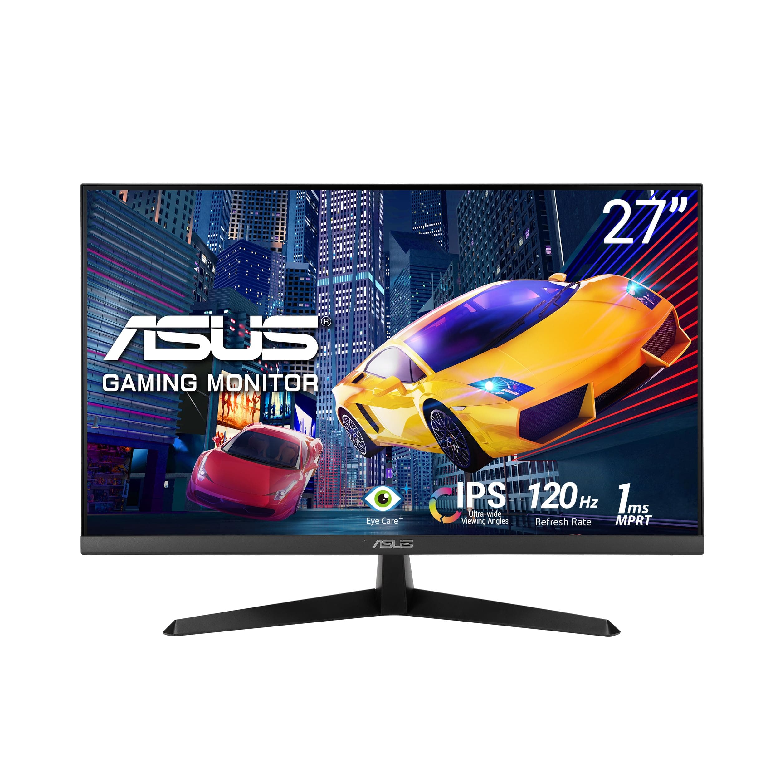 ASUS VY279HGR Eye Care Gaming Monitor – 27 inch FHD (1920x1080), IPS, 120Hz OC, SmoothMotion, 1ms MPRT, Adaptive Sync, Eye Care Plus, Blue Light Filter, Flicker Free, antibacterial treatment