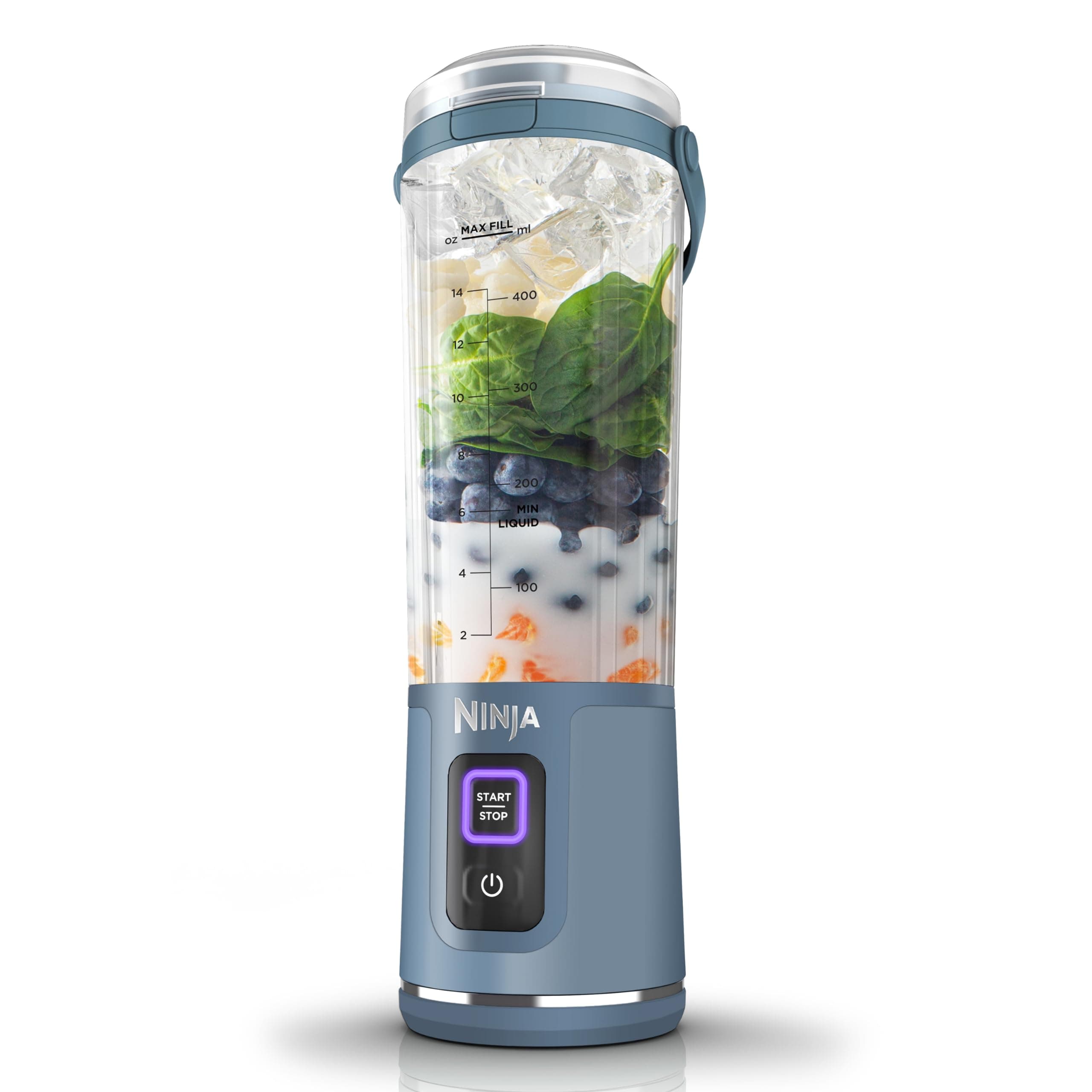 Ninja Blast Portable Blender, 530ml, Leakproof Lid & Sip Spout, Powerful Cordless Mini Blender, Rechargeable, Portable Smoothies, Protein Shakes, Blends Ice & Frozen Fruit, Denim Blue, BC151UKNV
